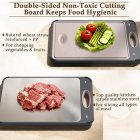 GUANCI cutting board wheat straw side ideal for fruits and vegetables