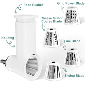 GuanQiao 5mm slicing blade delivers clean, uniform slices for salads and toppings.