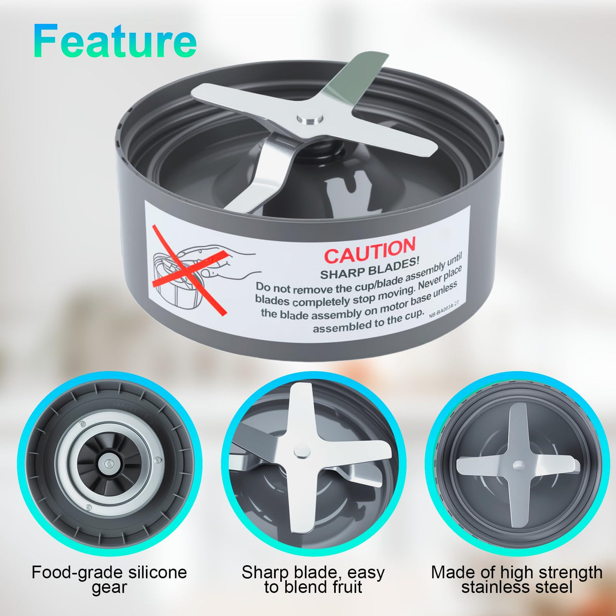 GuanQiao blade diameter 4.1 inches fits standard NutriBullet cups.