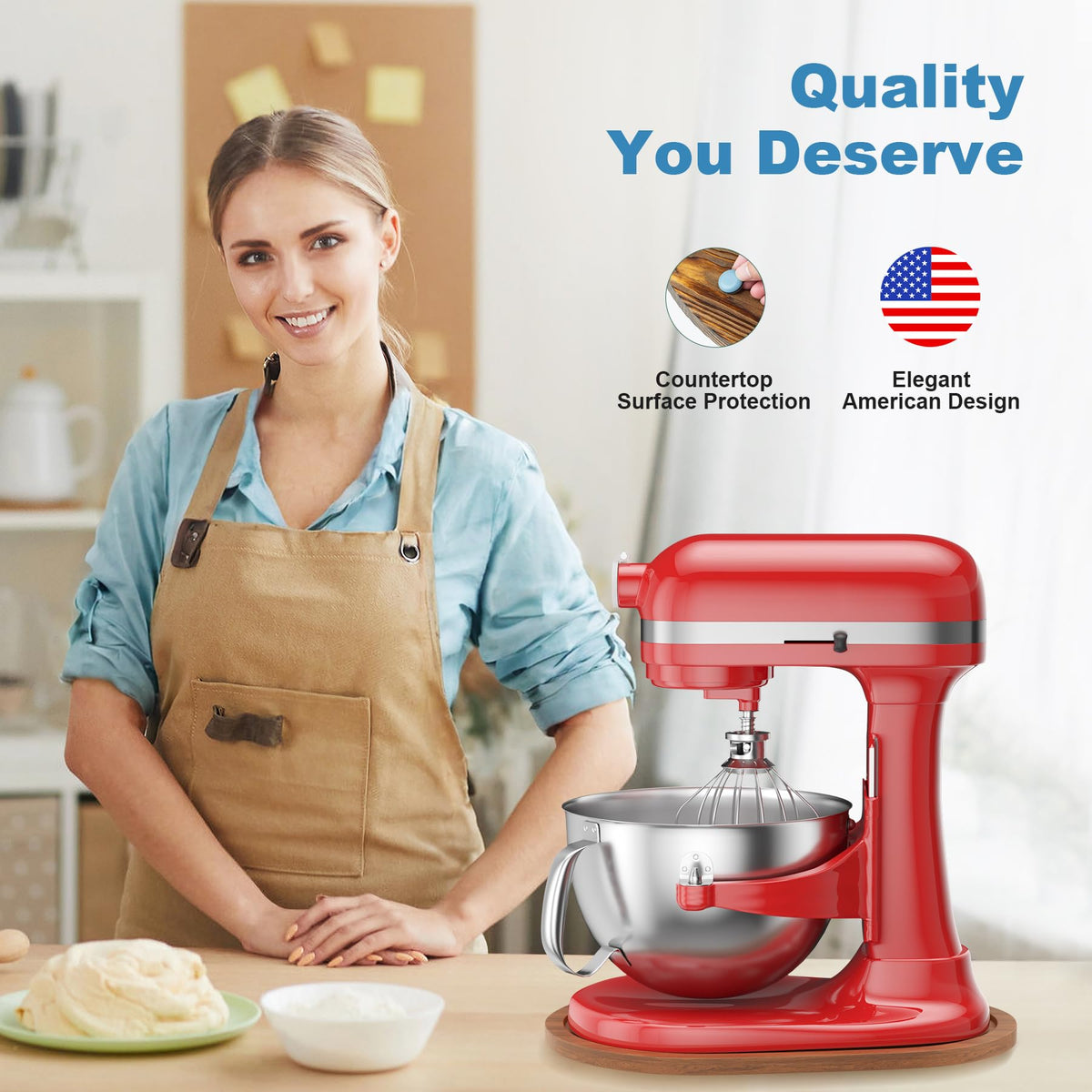 GuanQiao slider in use, moving a heavy KitchenAid mixer