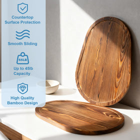 Pine wood surface protecting countertop from mixer contact