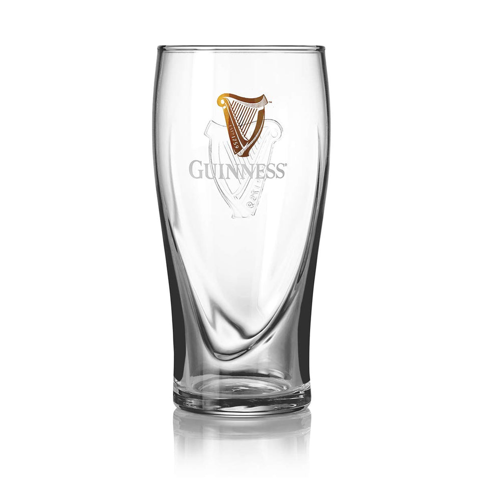 Guinness Gravity pint glass front view with logo for authentic pub-style pouring