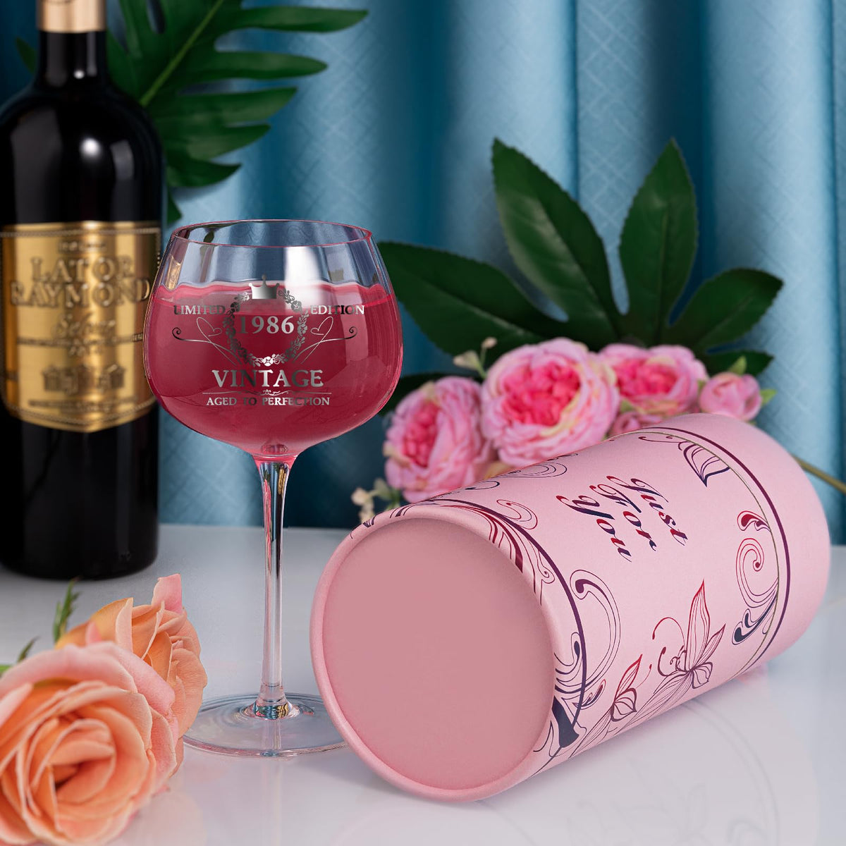Gumry 16-ounce crystal wine glass ideal for everyday or special occasions.
