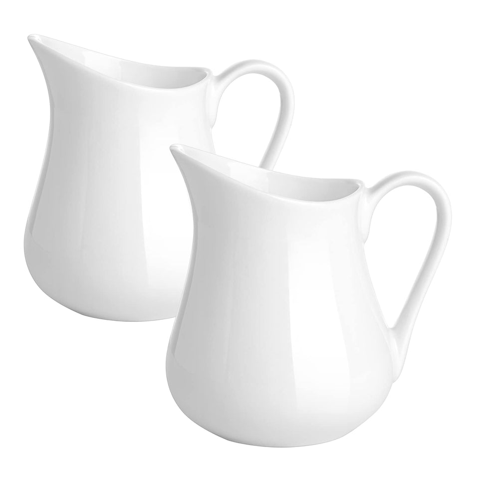 Gurygo ceramic creamer pitchers in a 2-pack for convenient coffee service.