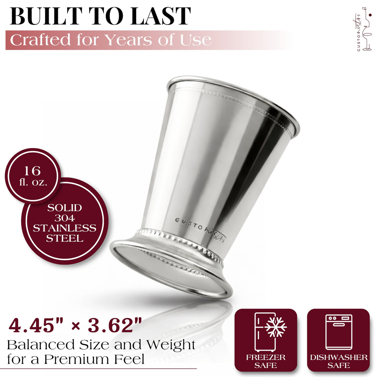 Gusto Nostro julep cups doubling as elegant vases