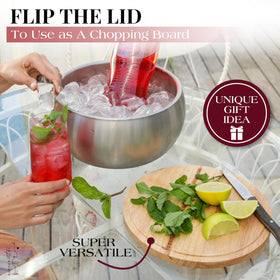 Gusto Nostro lid and tong design helps prevent spills