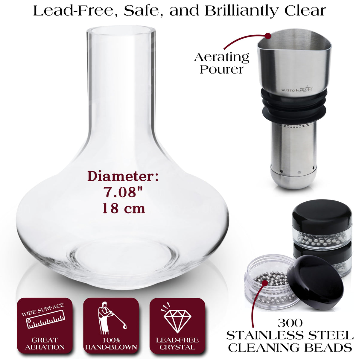 Gusto Nostro gift-worthy decanter ideal for wine lovers and hosts.