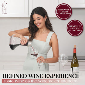 Gusto Nostro aerator pourer enriches aroma and smooths red wine pouring.