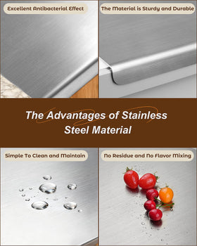 GVUHR Dishwasher-safe stainless board easy to clean after meals.