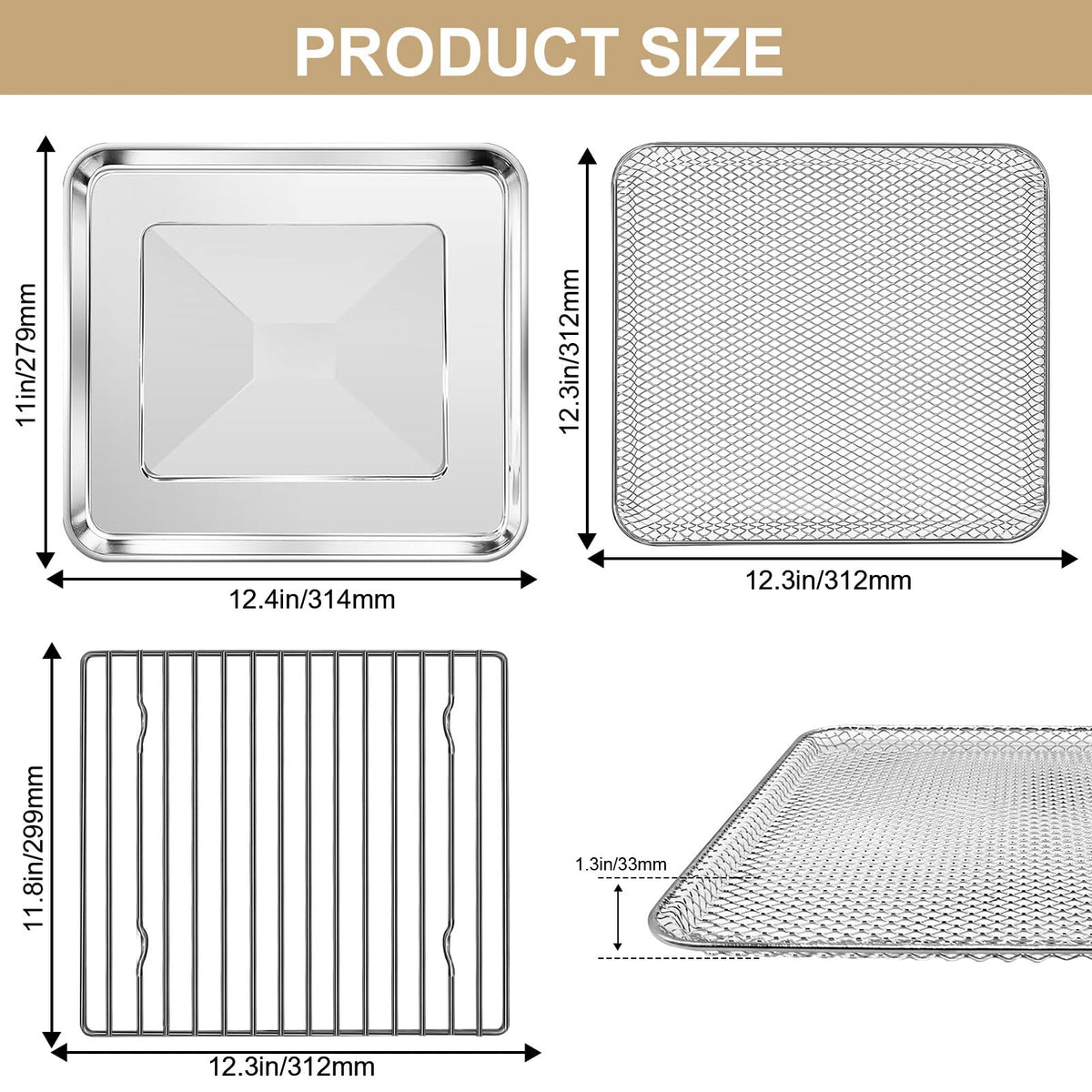 GWBSXM air fryer tray inside Gourmia oven for even heat and crisp results