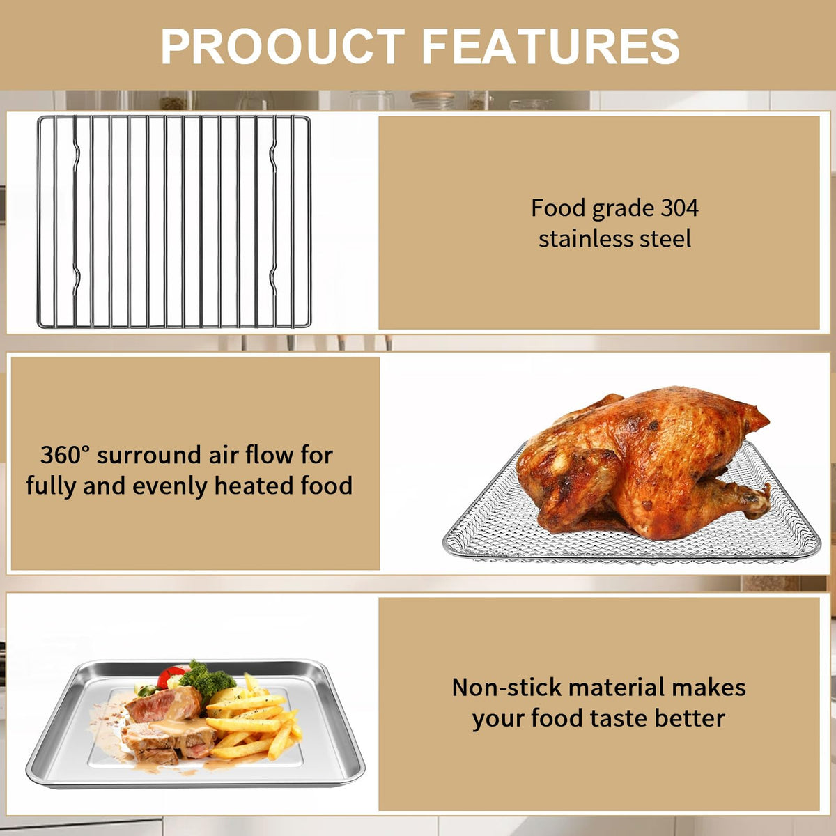 GWBSXM food-grade steel ensures safe, toxin-free cooking with this accessory