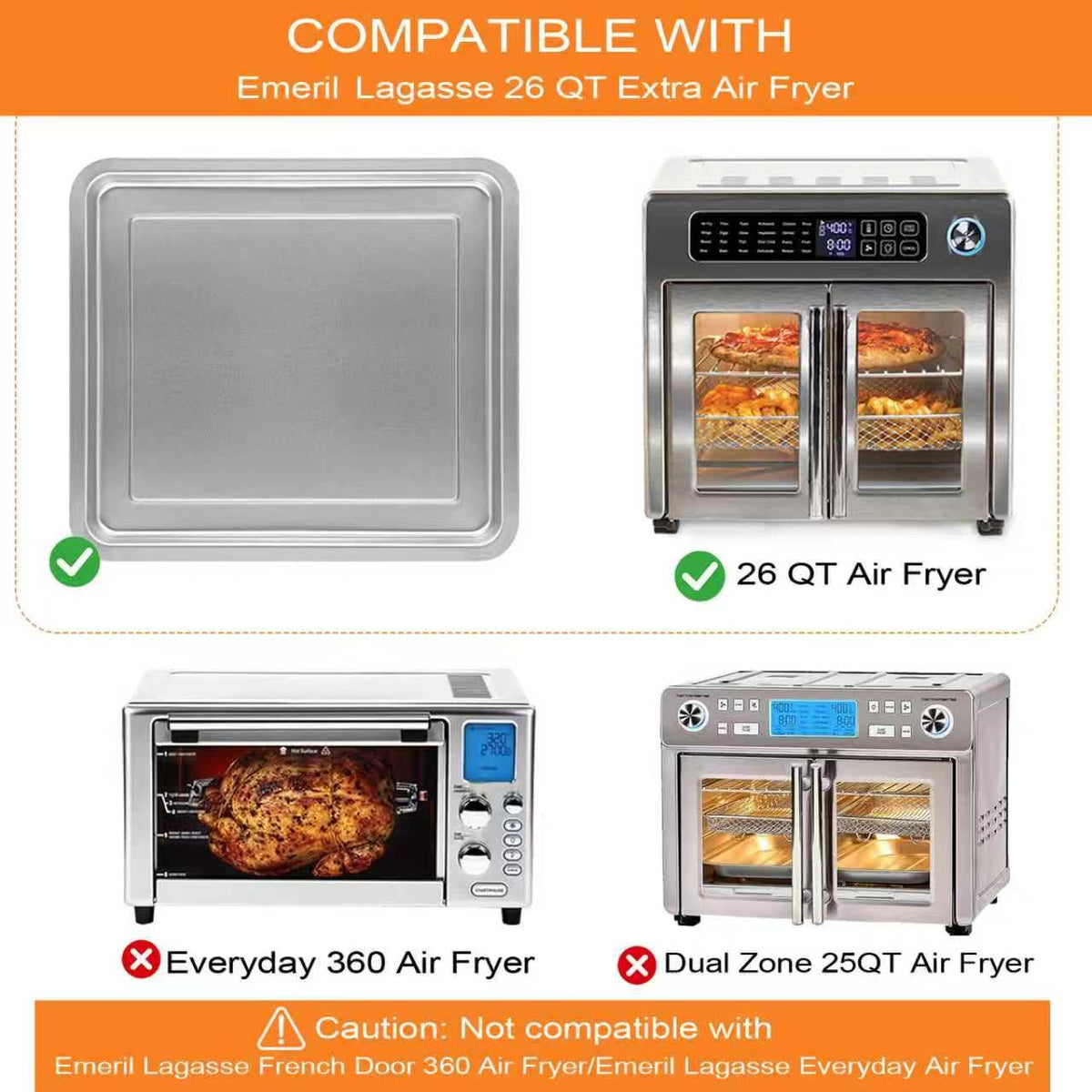 GWYSY Emeril Lagasse 360 tray dishwasher-safe for quick cleanup after cooking.