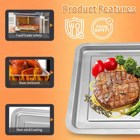 GWYSY Emeril Lagasse 360 tray side angle highlights durable stainless construction.
