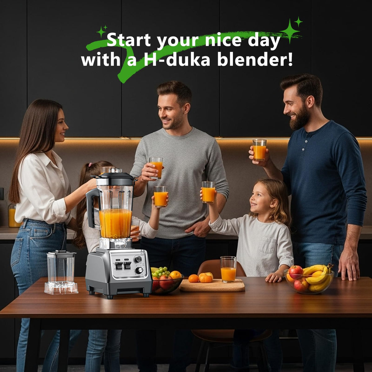 H-Duka 1800W blender self-cleaning function for easy maintenance.