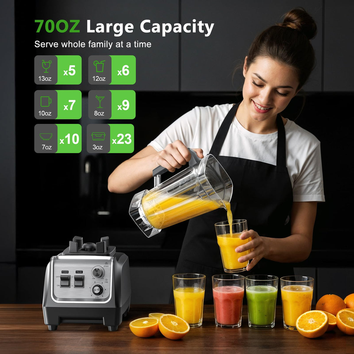 H-Duka 1800W blender crushing ice for frosty drinks.