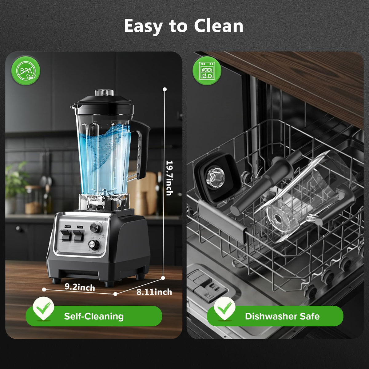 H-Duka 1800W blender blending nut butter and smoothies.