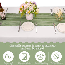 HAISIWLKJ sage green runner for bridal showers and birthday celebrations