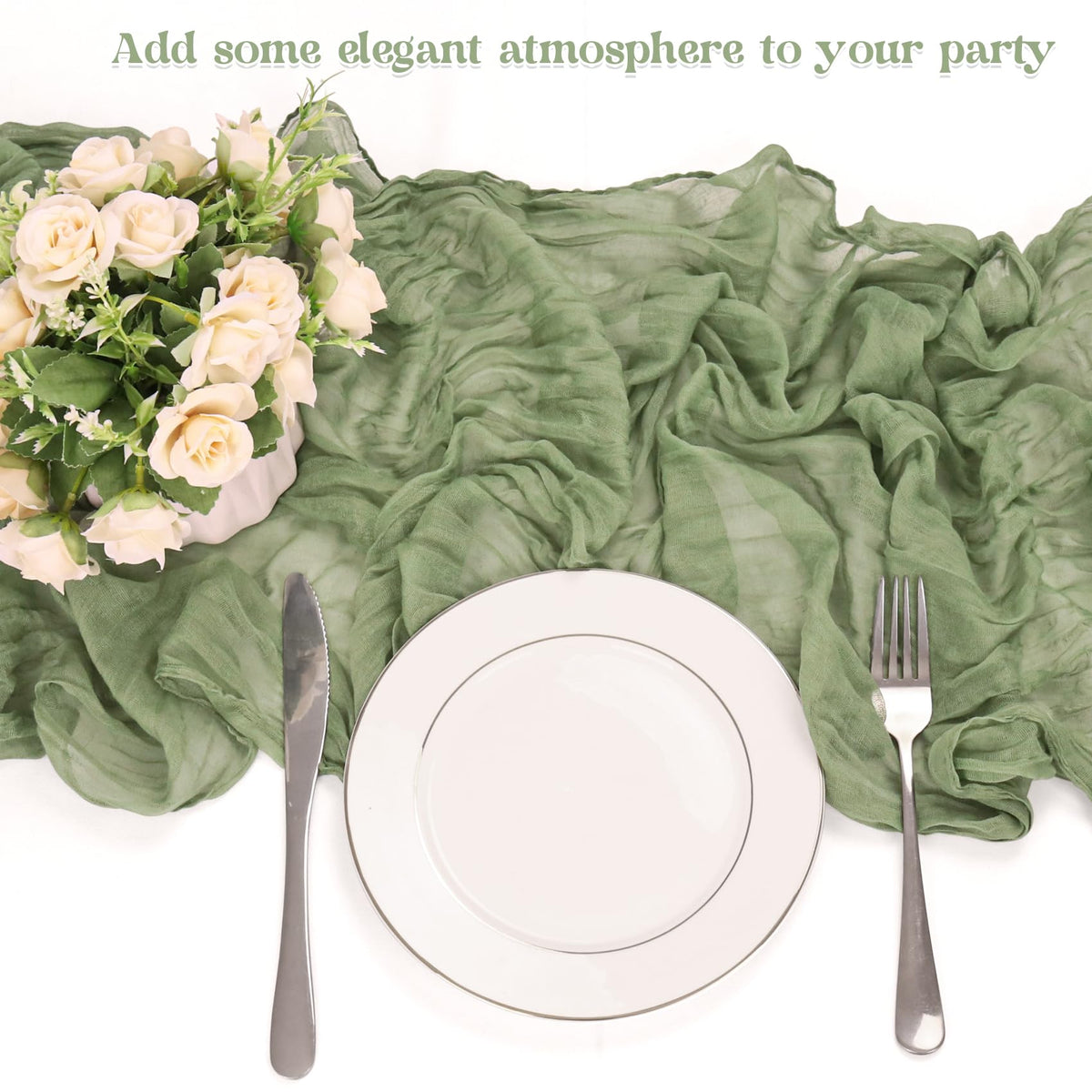 HAISIWLKJ gauze fabric drapes gracefully for elegant table decor