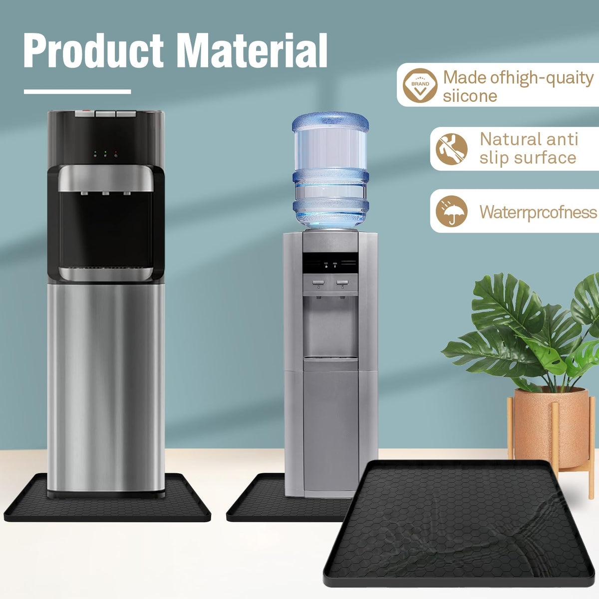 HALAGAS water dispenser mat uses food-grade silicone for safe durability