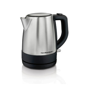Hamilton Beach 1L electric kettle, top view, compact for small kitchens.