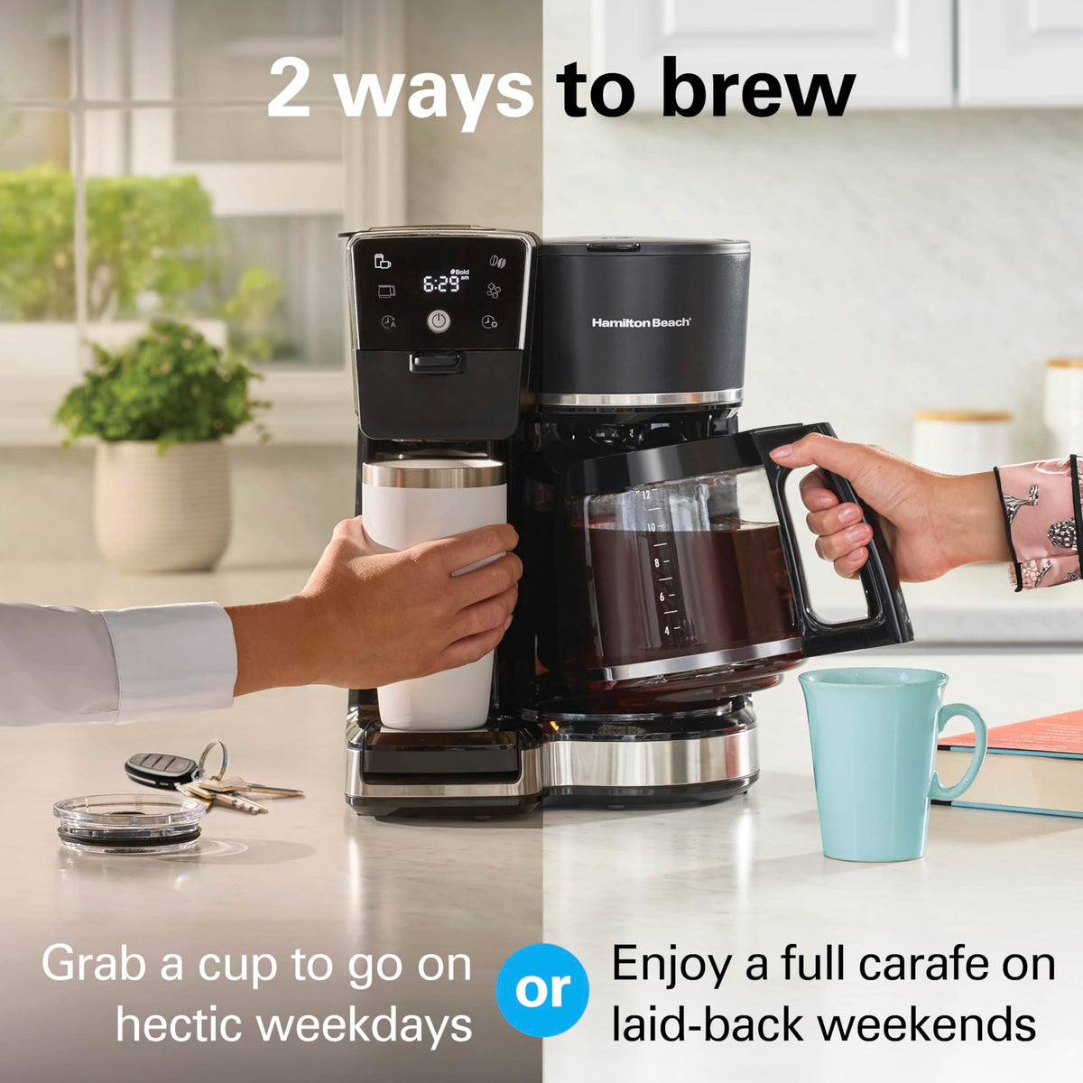 Hamilton Beach 47500J single-serve side for quick, fresh cups