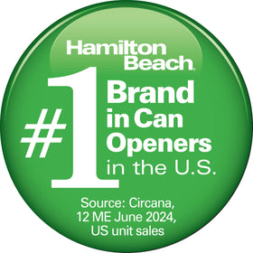 Cord storage on the Hamilton Beach can opener helps reduce countertop clutter.