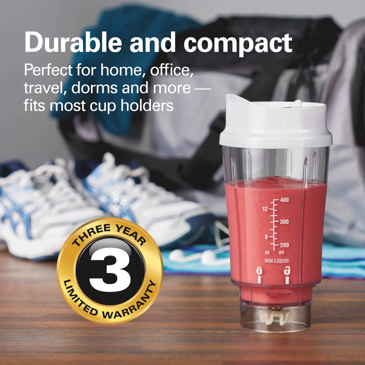 Hamilton Beach travel lid for spill-free portable drinks.