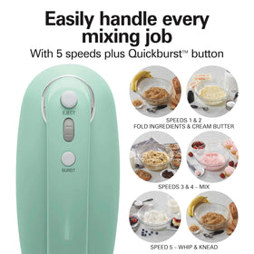 Hamilton Beach vintage hand mixer 1.3A DC motor delivers steady power