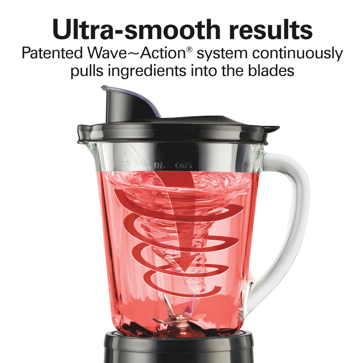 Hamilton Beach 6-oz plastic jar with lid for quick single-serve blends.