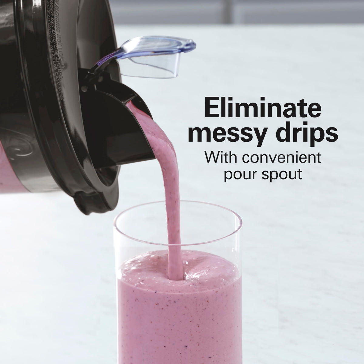 Hamilton Beach Wave Action system delivering thorough blending from top to bottom.