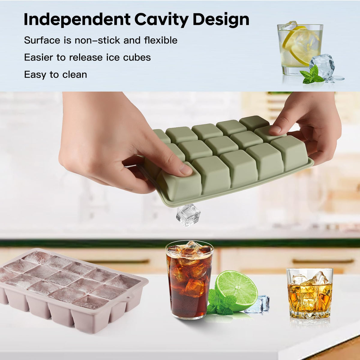 HANCELANT BPA-free silicone tray ensures safe contact with drinks and foods.
