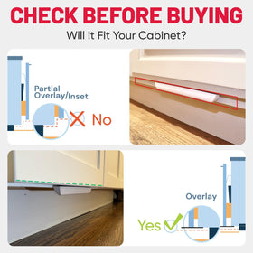 The Handless Handle flush-fit check for cabinet frames ensures proper reach.