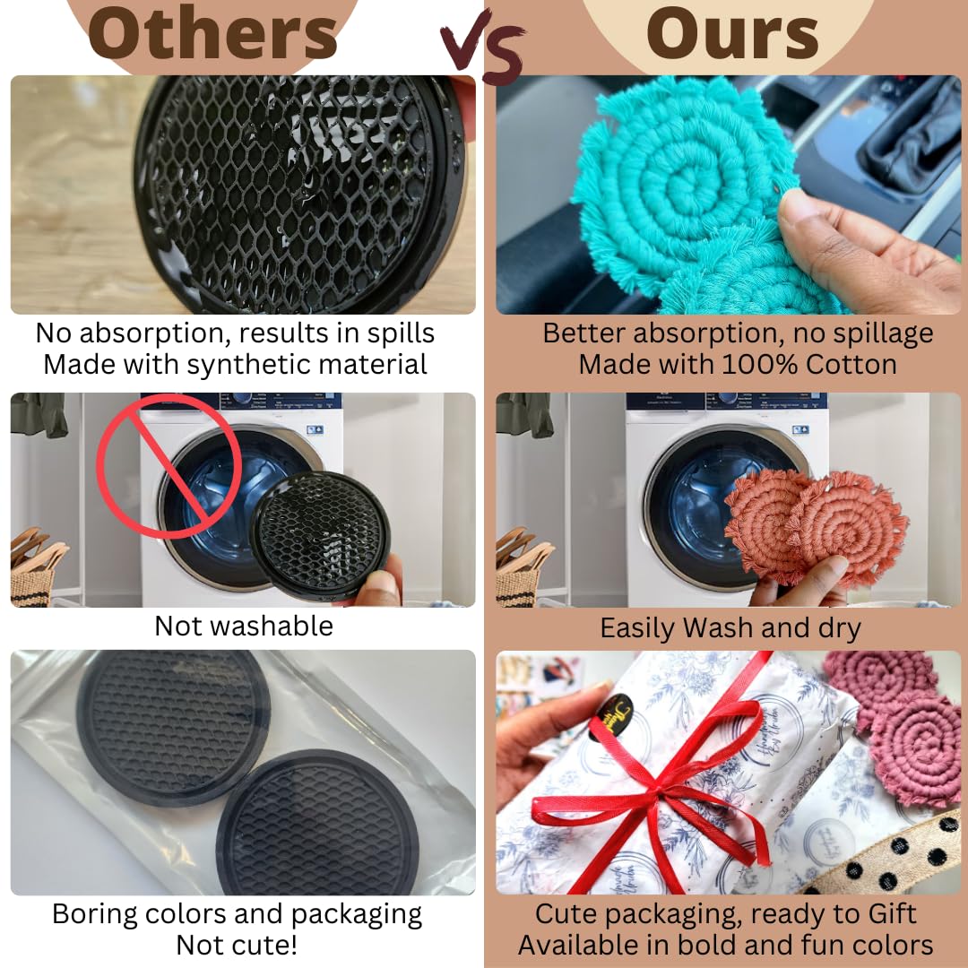 Handmade By Uruba 7-color car coaster collection offers versatile styling.