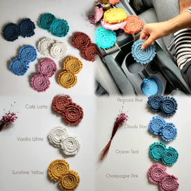 Gift-ready Uruba macrame car coasters ideal for friends and family
