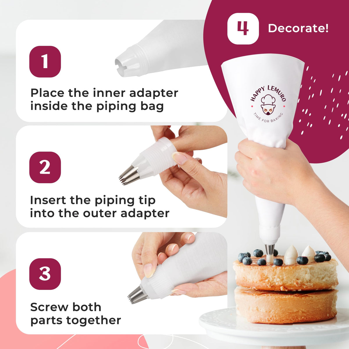 Happy Lemuro two-color design ideas image highlighting dual-bag frosting for layered looks