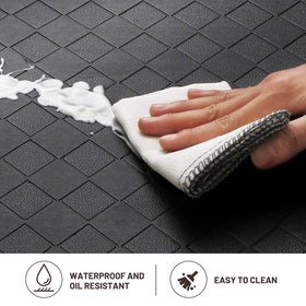 HappyTrends versatile mat in kitchen and laundry settings for standing comfort.