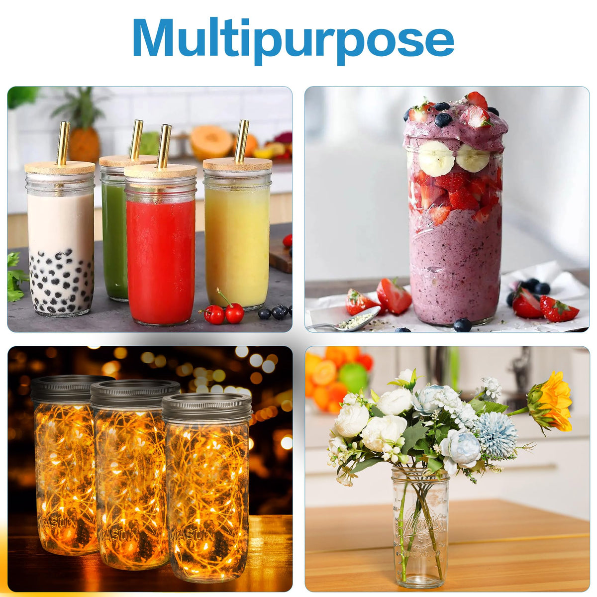 Harfuyee multi-use mason jar ideal for canning and pickling
