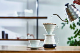 Hario V60 Dripper 02 White ceramic texture highlights sturdy construction