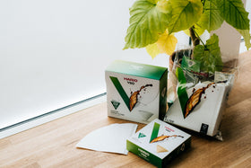 HARIO V60 Size 01 filters fit cone drippers for precise extraction.