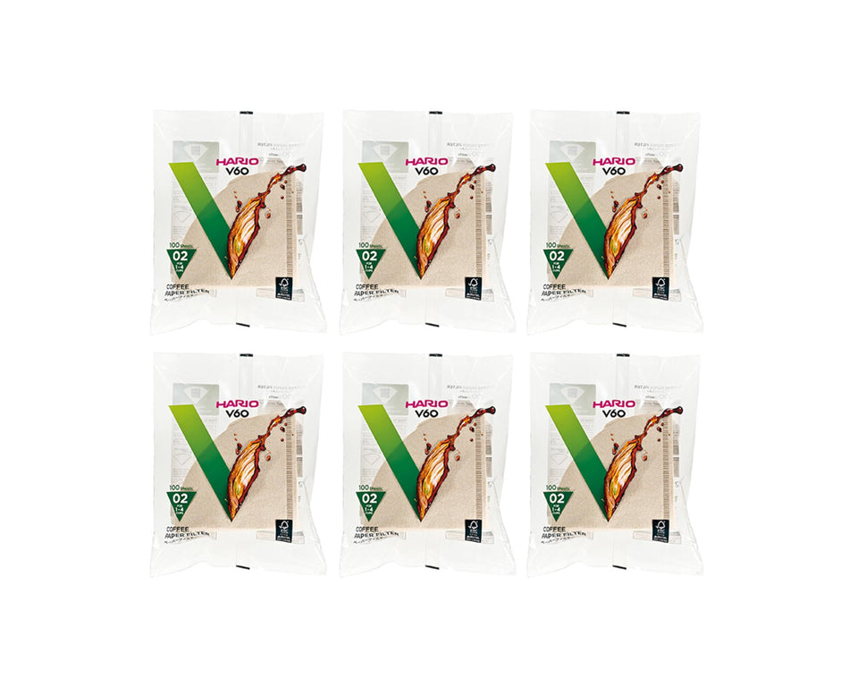 Hario V60 size 02 natural paper filters in packaging for easy storage and consistent brewing.
