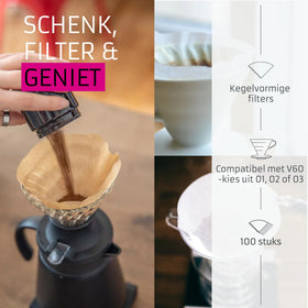 Hario V60 Size 02 tabbed filter shown for easy loading