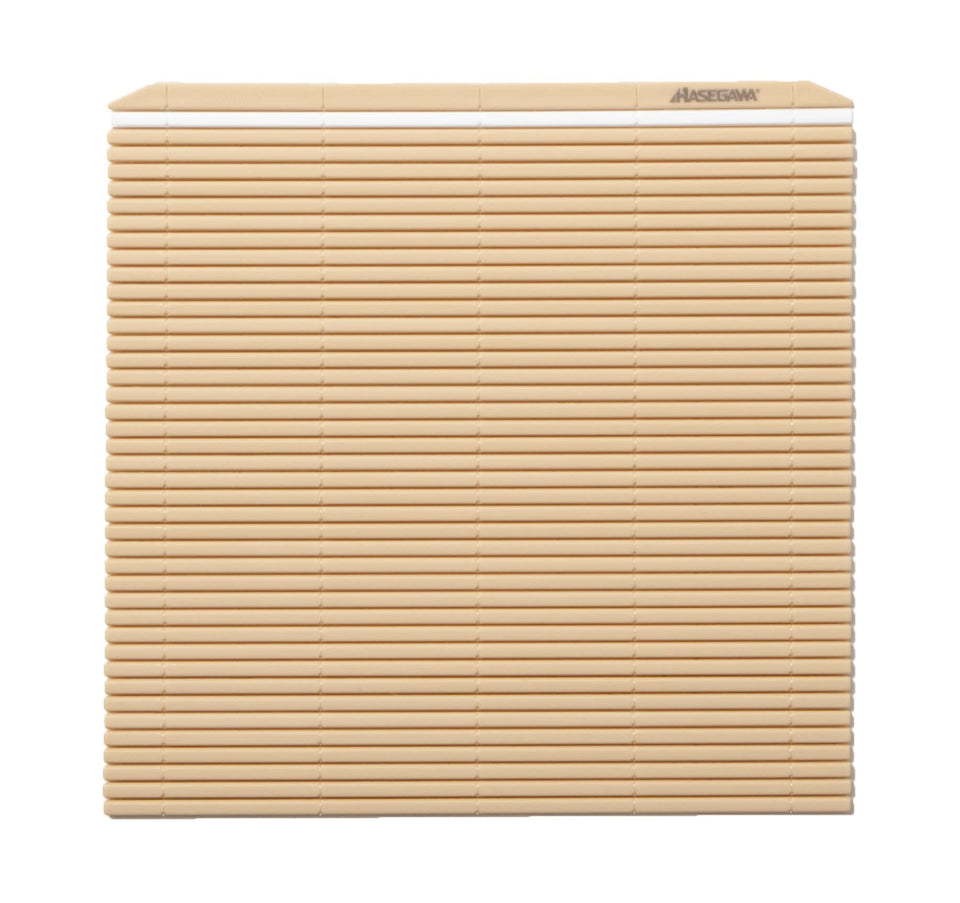 Hasegawa beige plastic sushi mat for makisu rolling, easy to clean and reusable.