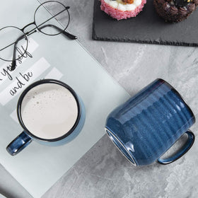 HASENSE glossy blue mugs with a modern look and large capacity