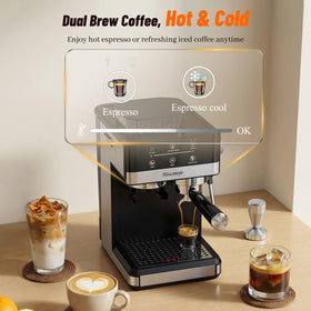 51mm portafilter and tamper for controlled espresso extraction