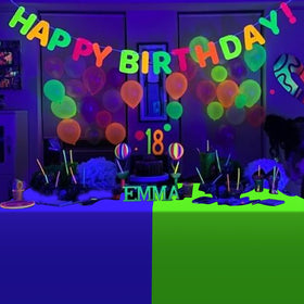 Hauwellter neon tablecloth green 54x108 inches vibrant under blacklight.