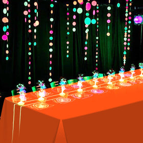 Hauwellter neon tablecloth purple 54x108 inches boosts glow party decor.