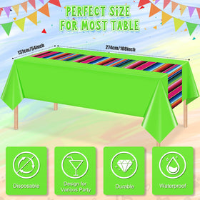 Hauwellter rectangle disposable tablecloth 108 by 54 inches for quick party cleanup.