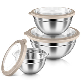 HaWare 6-piece mixing bowls with nesting design for space-saving storage.