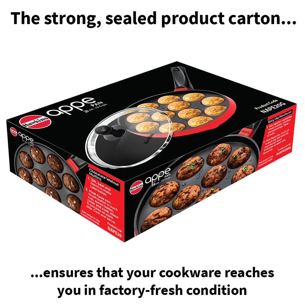Hawkins Appe Pan on stove showing compact size and heat efficiency