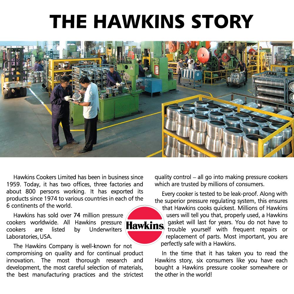 Hawkins Contura bright stainless surface stays hygienic and durable